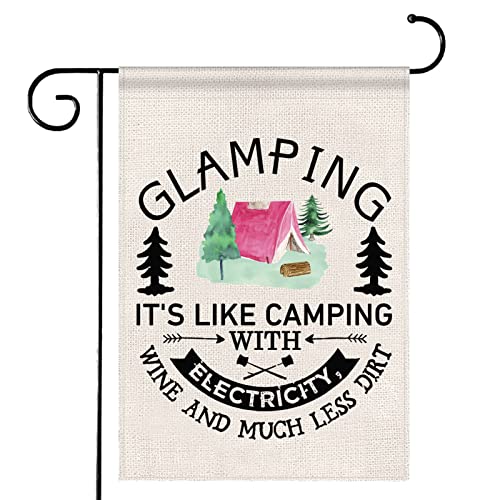 Pofull Camp Lover Gift Camping Garden Flag Camping Trailer Rv Yard Sign Banner (Glamping It's Like Flag) #TOP16