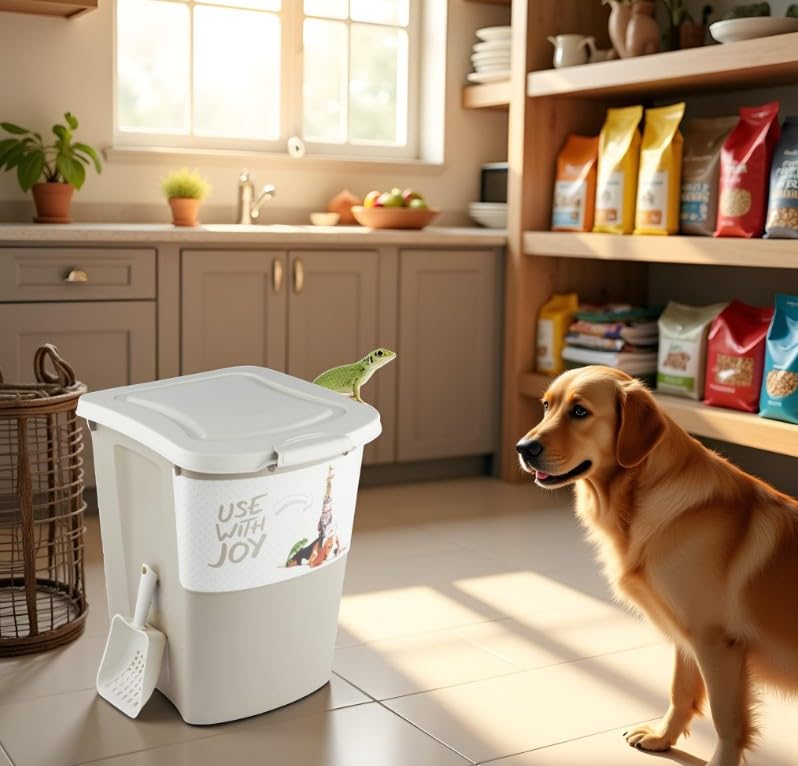 Rotho Archie Tierfutterbehälter 38l mit Deckel, Kunststoff (PP) BPA-frei, mehrfarbig, 38l (41.0 x 37.0 x 50.0 cm)