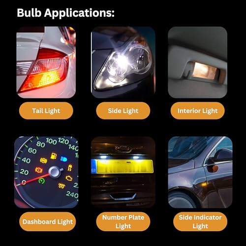 Tek Automotive 501 W5W Car Bulb Side, Tail, Indicator Repeater, Interior, Number Plate, Dashboard Light, 501 Bulb 12V 5W W2.1x9.5D Capless - Box of 10 Car bulbs - Image 5