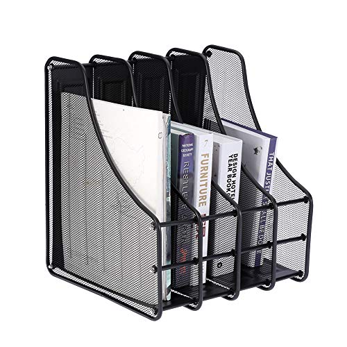 Magazine File Holder, 4 Slots Desk Organizer for Paper Letter Mail Folder Binder Book Desktop Organization and Storage