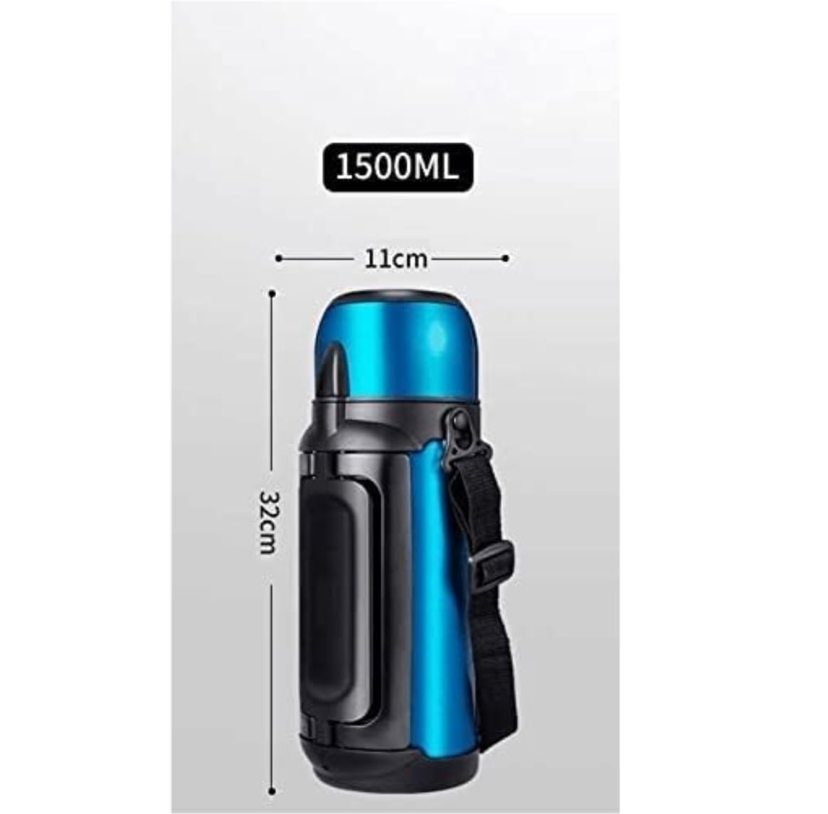 Butelka,Szczelna Termos Ze Stali Nierdzewnej Outdoor Travel Sport Osobowość Kubek Gorącej Wody Przenośny Termos Napoje(Black)