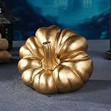 JYBBST Deko-Kürbis Gold,künstliche Gold-Kürbisse Ernte Dekorative Kürbisse Für Herbst Halloween Thanksgiving Bauernhaus Rustikale Tischdekoration Kaminregal Küchendekoration(B)