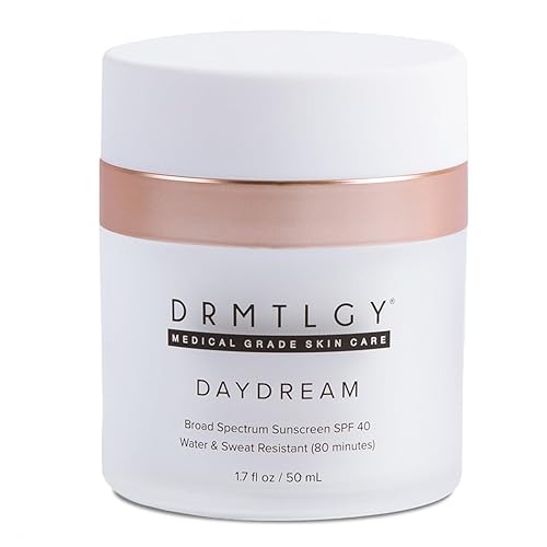DRMTLGY Day Dream Protector solar e hidratante facial SPF 40 - Protector solar resistente al agua y al sudor para pieles sensibles - Protección