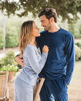 Pyjama Homme Hiver Roberto Garino – Polaire Chaude Italienne, Ensemble 2 Pièces, Cadeau Idéal