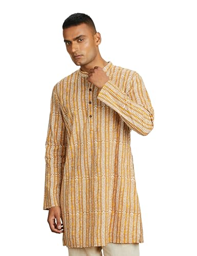 Image of Amazon Brand - Symbol Men's 100% Cotton Everyday Mid Length Casual Kurta - Regular Fit (Available in Plus Sizes)