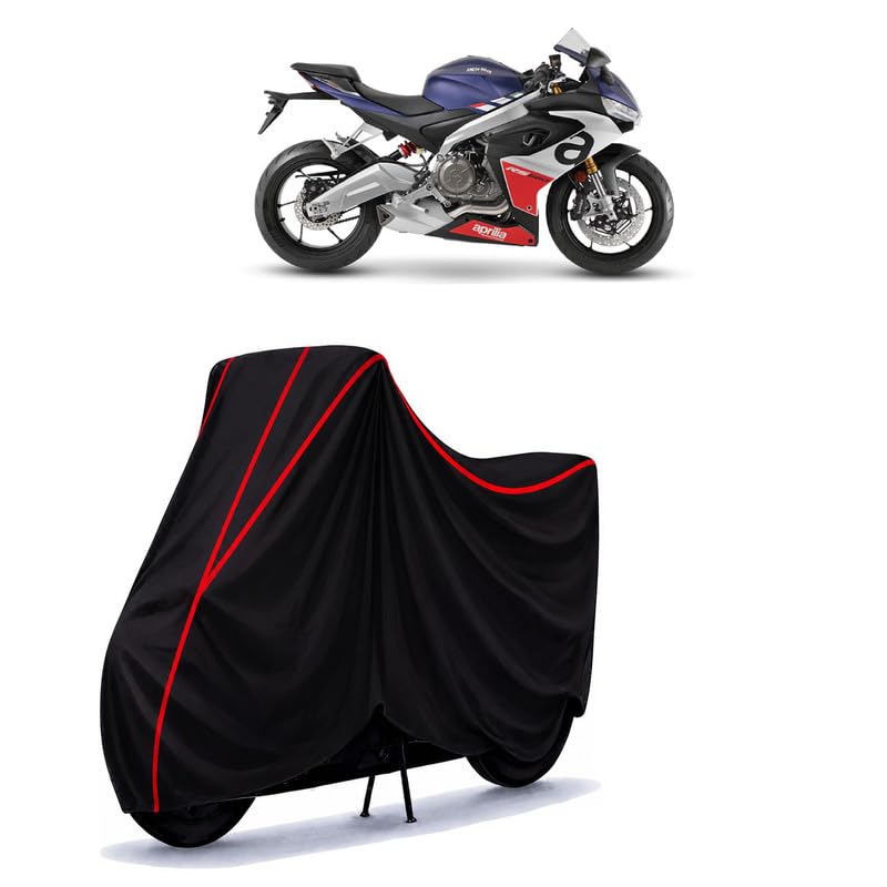 Image of RSV4 1100 Water Resistant Bike Cover for All Motorcycles & Rain | Heavy Duty Taffeta Fabric | UV Protection, Dustproof, Scratchproof | All Weather Two Wheeler Body Cover with Elastic Bottom