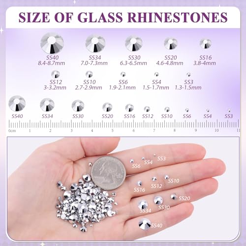 Image of 2500PCS SS10 /2.8mm Crystal Glass Rhinestones for Bedazzling (Labrador) | Flatback Rhinestones for Crafting DIY Nail Art Makeup Decoration, Gems Diomand Charms for Tumbler Shoes Clothing Mug