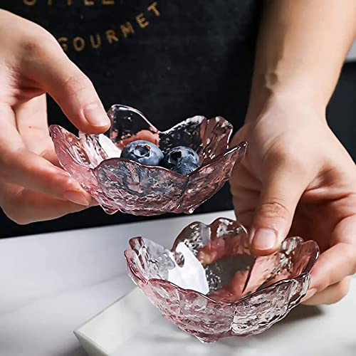 Glass Bowls Set Of 6 Cherry Blossoms Colors&Design,Appetizer Plates, Tea Bag Holder, Small Dip Bowls For Snack Sauce, Jam, Sushi, Side Dish #TOP4