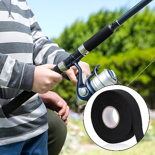 Schläger Tape, Rutschfestes Hockeyschlägerband 25m × 25mm Selbstklebendes Griffband Sportgriffband Rutschfestes verschleißfestes Schlägerband für Badmintongriff Golfschläger Tennisschläger (Schwarz)