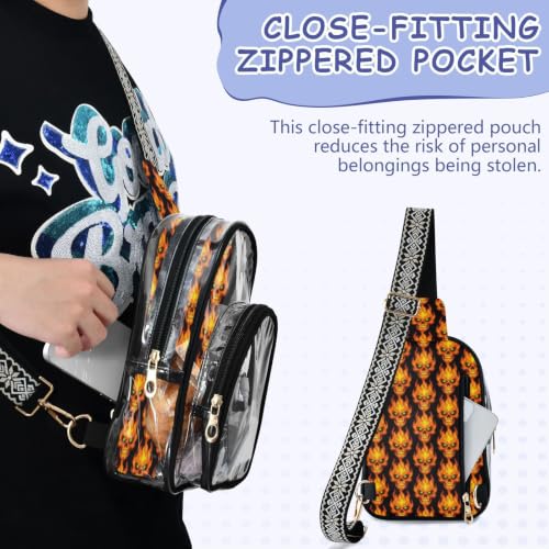 Bolso cruzado transparente elegante con acabados de alta resistencia 5