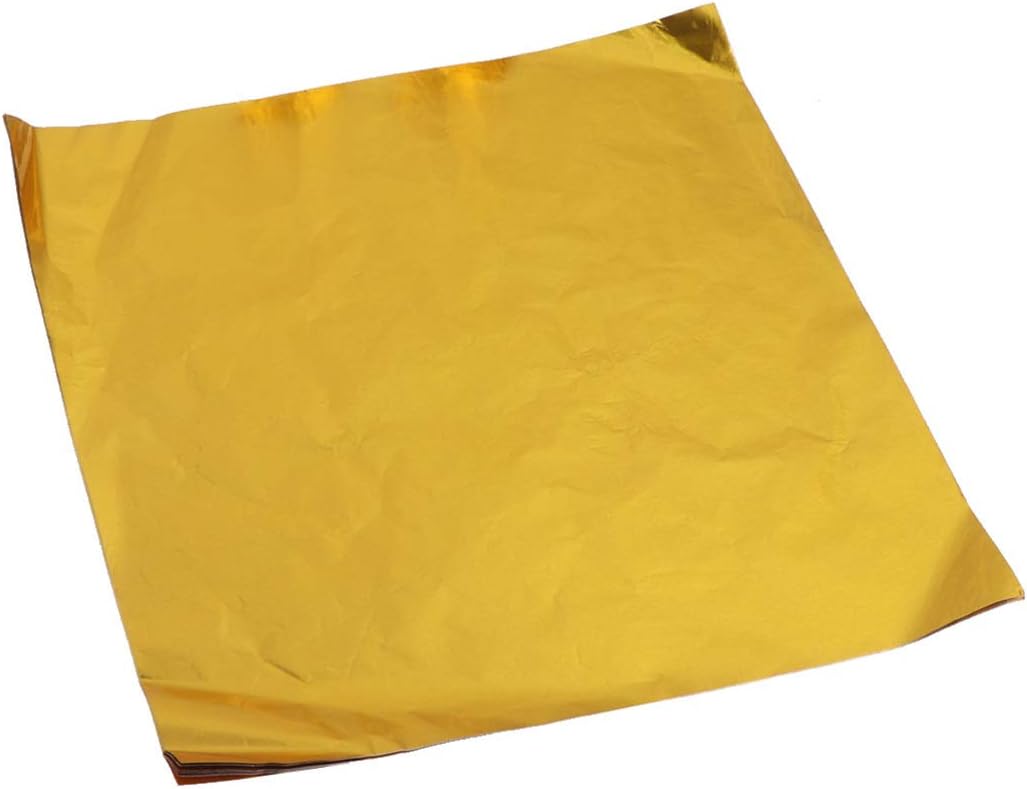 Toyvian 100pcs Gold Leaf Sheets Aluminium Foil Papers Gold Foil Papers