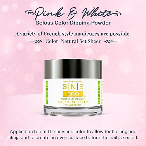 Sns Nail Dip Powder, Natural Set Sheer (Natural/Nudes, Sheer) - Long-Lasting Acrylic Nail Color & Polish Lasts Up To 14 Days - Low-Odor & No Uv Lamp Needed - 2 Oz #TOP1