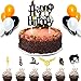 25 Pezzi Set di Topper per Torta Harry Potter Cupcake Toppers con 6 Modelli: Gufo, Fulmine, Cravatta, Volto Umano, Cappello, Boccino d'Oro e Inserto per Torta per Feste Compleanno