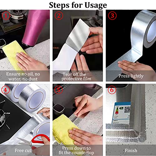3PACK Professional Grade Silver Aluminum Tape (5.9mil), Fiber Glass Cloth Foil Tapes High Temperature Heavy Duty Metal Duct Tape, Insulation Tapes with Adhesive Backing for Ductwork, HVAC, Pipe Repair - Thumbnail 6