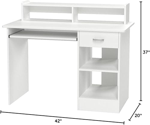 Miniatura 2 de Best Choice Products - Escritorio para computadora, mesa para laptop mesa para tareas de la escuela, mueble de oficina en el hogar, Blanco