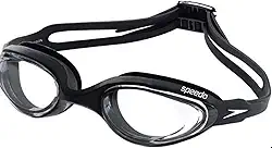 Óculos Natação Hydrovision Speedo Adulto Águas Abertas Triathlon (Preto/Cristal)