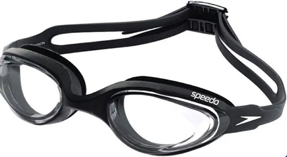 Óculos Natação Hydrovision Speedo Adulto Águas Abertas Triathlon (Preto/Cristal)
