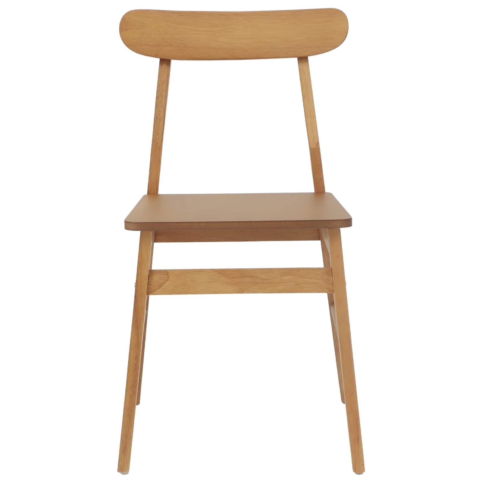 Lot de 2 chaises de salle à manger en bois d'hévéa massif naturel, durables, robustes, adaptées pour cuisine, salle à manger, salon, bureau - Élégantes et confortables