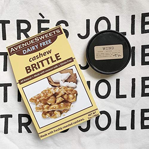 Avenuesweets - Handcrafted Old Fashioned Dairy Free Vegan Nut Brittle - 3 X 7 Oz Boxes - Cashew #TOP2