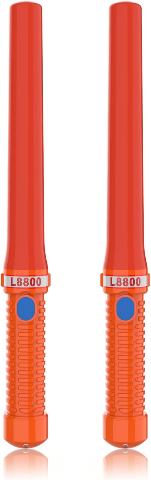 16 inch LED Traffic Control Batons, Signal Traffic Wand with 2pc C Dry-Cell Batteries(Not Include), Safety Air Marshaling Wand for Parking, Airport and Road Traffic Contol, Orange 2PCS