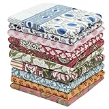 Ridhi Mix Hand Block Print Cotton Kitchen Towel Set of 6-16 x28 Ultra Absorbent Quick Dry 100% Cotton Dish Towels Lightweight Reusable Sustainable Tea Towels for Cleaning and Drying