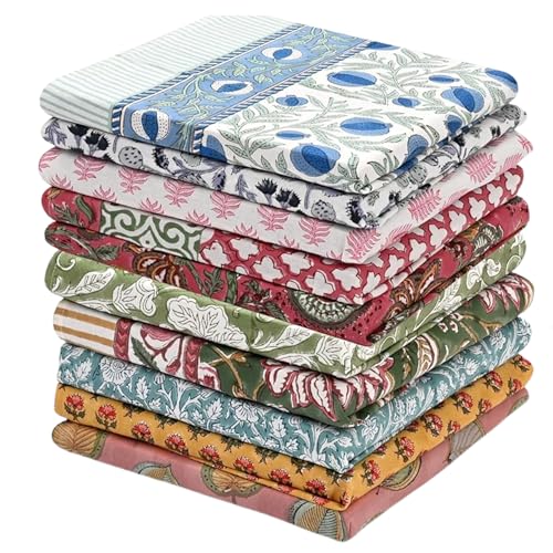Ridhi Mix Hand Block Print Cotton Kitchen Towels Set