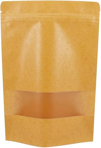 Miniatura 7 de Belinlen 300 bolsas de papel kraft de 3.94 x 5.87 pulgadas, bolsas de almacenamiento de alimentos con ventana mate, bolsas de papel kraft multiusos