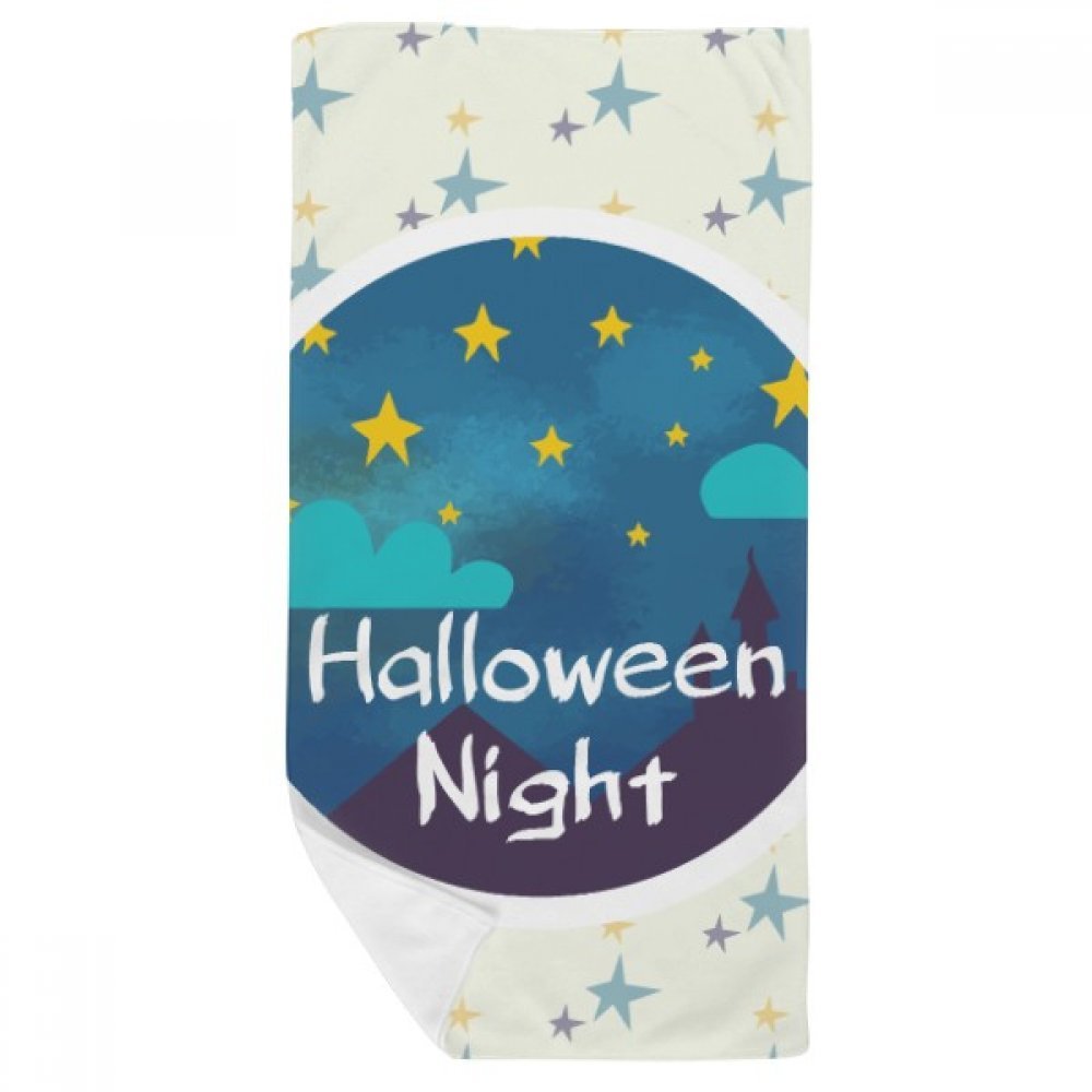 Serviette de bain Halloween le ciel de nuit multicolore en tissu doux 35x70cm