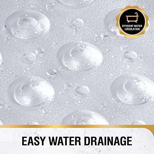 HITSLAM Non Slip Bath Mat for Tub, 100 x 40cm Extra Long Shower Mat Anti Mould, Machine Washable Bathroom Bathtub Mat with Suction Cups and Drain Holes, Soft on Feet, Clear - Image 6