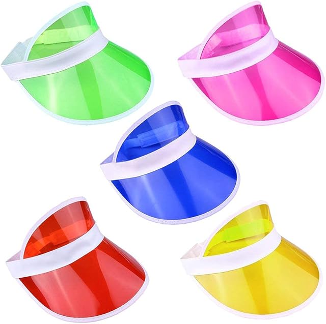 The Glowhouse - Pack of 5 Neon Sunvisors - Premium Quality Sun Visors