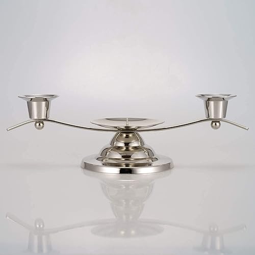 Miniatura 5 de ACHIBANG Unity - Portavelas de metal brillante dorado de 3 brazos para bodas 11 x 43 x 31 pulgadas