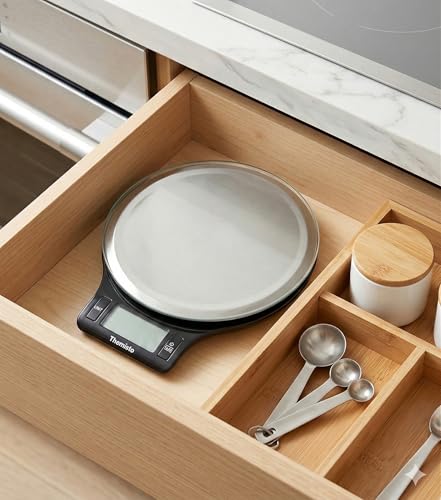 Image of Themisto TH-WS21 Digital Kitchen Weighing Scale for Cooking, Baking, Health & Fitness | Max Capacity 5kg | Stainless Steel | Tare Function | 6 Months Warranty