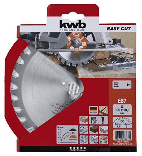 kwb Kreissägeblatt 190 x 20 mm, Made in Germany, Nagelfest, für Holz mit Metallresten, Universal Sägeblatt für z.B. Metalle… – Ansicht 2