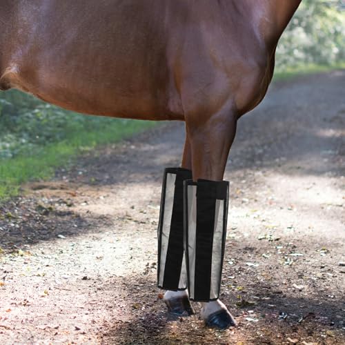 Protectores para patas de caballo en malla transpirable antimosquitos con 4 piezas ajustables 8