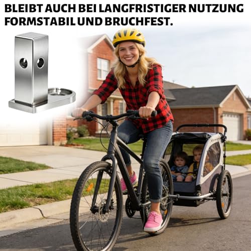songyea Attelage de remorque de vélo, adaptateur d'essieu universel en acier inoxydable, compatible avec la remorque de vélo Croozer jusqu'à 2015, attelage d'essieu carré, adaptateur de remorque de – vue 7