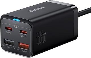 باور بانك امبلايت رقمي 30000mAh من باسيوس، باور بانك بمنفذ شحن سريع مزدوج 3.0 وقوة 65 وات لاجهزة مايكروسوفت سيرفيس برو 8/7 / برو X/جو 2 - ابيض، USB