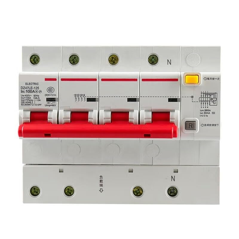 Disjoncteur de fuite DZ47LE-125 4P 100A évite les pannes électriques