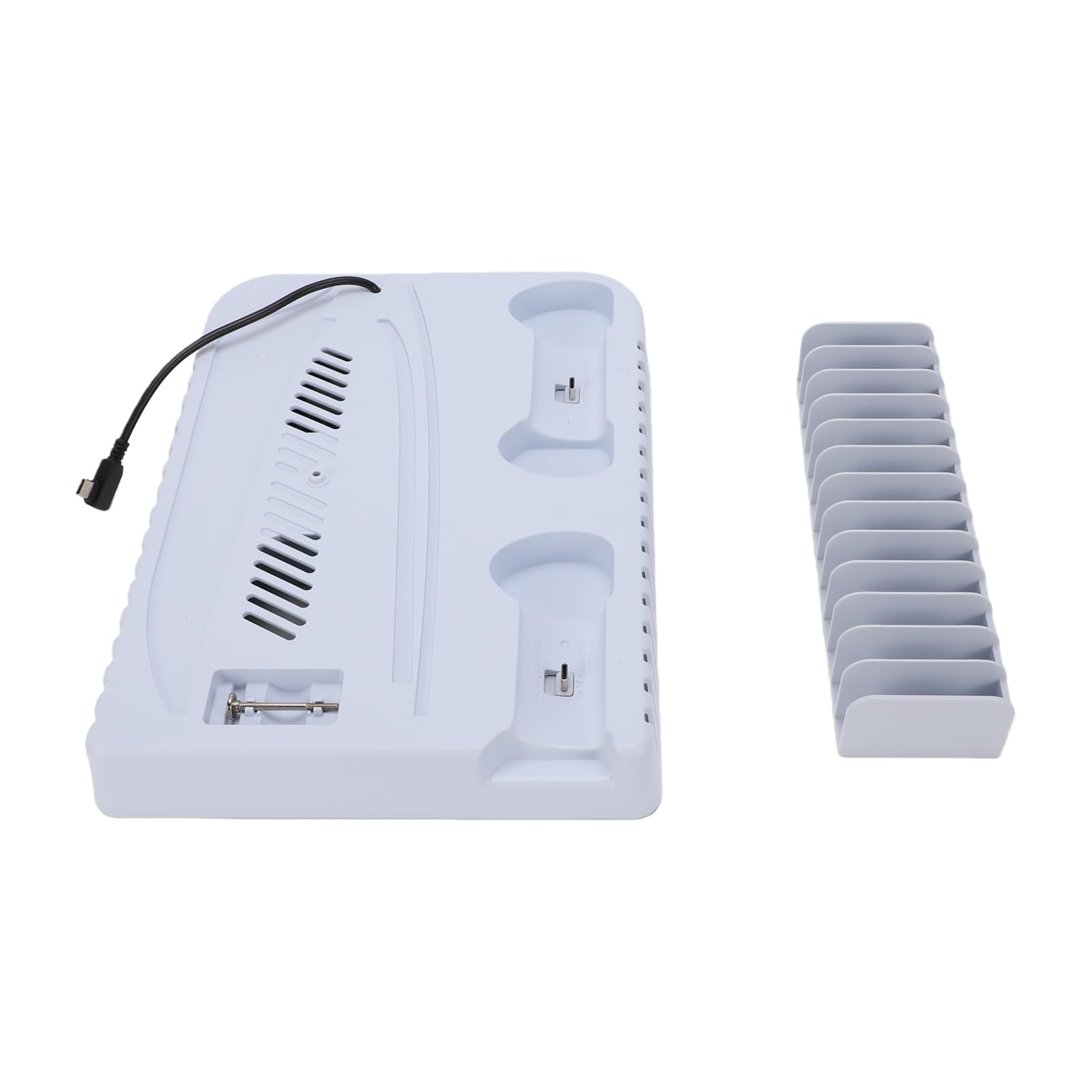 Cocoarm Stazione di Raffreddamento per Console Stazione di Raffreddamento e Ricarica per Console ABS con Ventola Silenziosa a 3 Livelli 4 Porte USB Caricatore Doppio Controller per Digitali a Disco