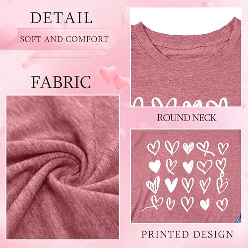 Image of Ithalt Kids Valentine Shirt Girls Valentines Shirts Cute Heart Graphic Long Sleeve Tee Tops 4-14y