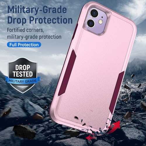 Coque iPhone 11 avec protection écran HD intégrale rigide rose - 2