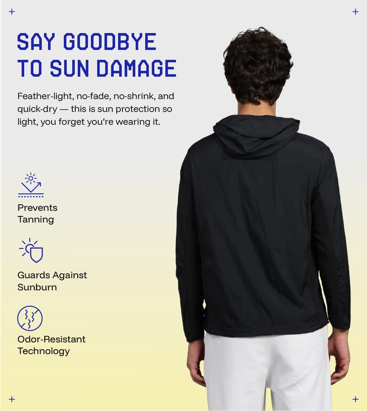 Image of BLUE TYGA Air Pro Sunscreen Jacket | UV Protection Hooded Jacket | 40 GSM Nylon, Breathable Mesh, Quick-Dry Summer Wear