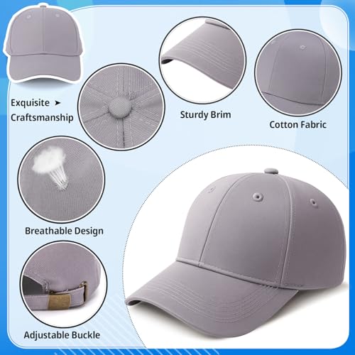 ViEinkaufen 4 Pack Baseball Caps Mens Cotton Men's Hats & Caps with Adjustable Buckle for Men Running,Gym,Office and Outdoor - Image 3
