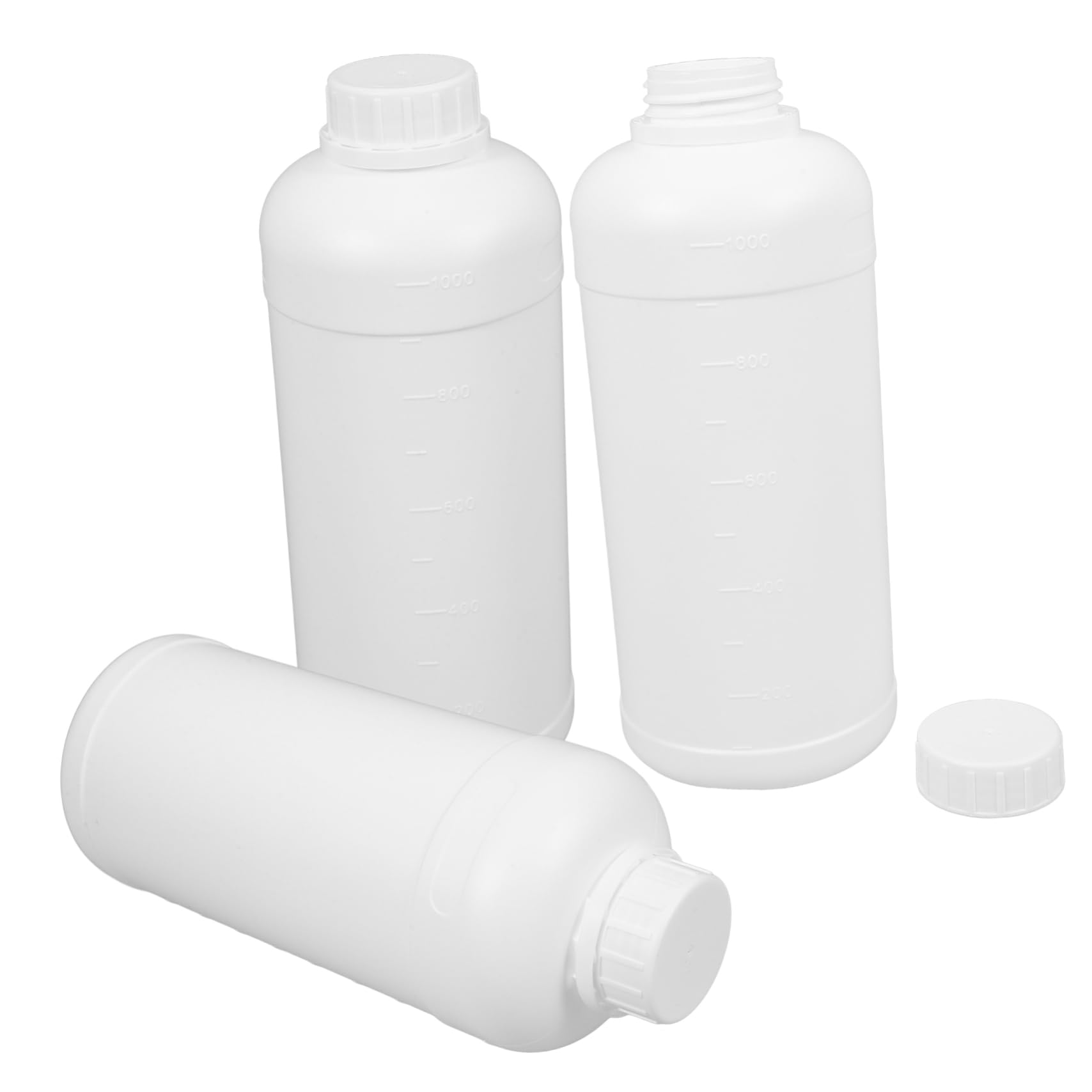 Amosfun 3 Sätze Vorratsflaschen Rostfrei Groß Probenahme Labor Wiederverwendbare Flaschen Chemikalienflaschen Leere Flaschen Leere Reagenzflaschen Hdpe White 3 Stück * 3