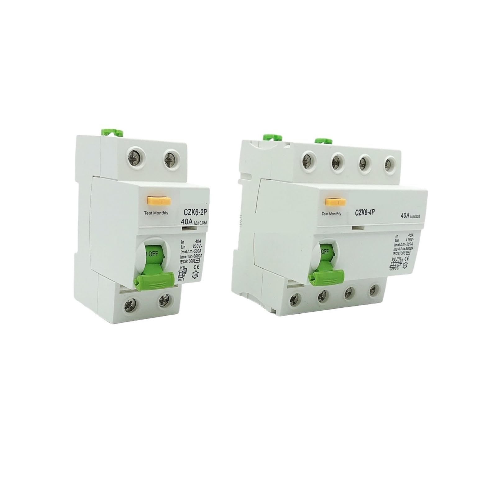 Disjoncteur RCCB DC RCD 4P 63A 30mA protection différentielle Type S borne EV 400V