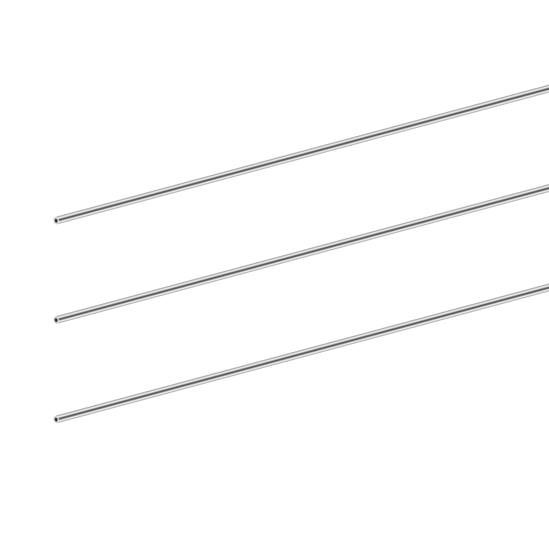 iMeistek 304 Stainless Steel Round Tubes, 3mm OD 0.8mm Wall Thick 300mm Length Seamless Stainless Steel Tube for Industry Machinery, DIY Crafts (3PCS)