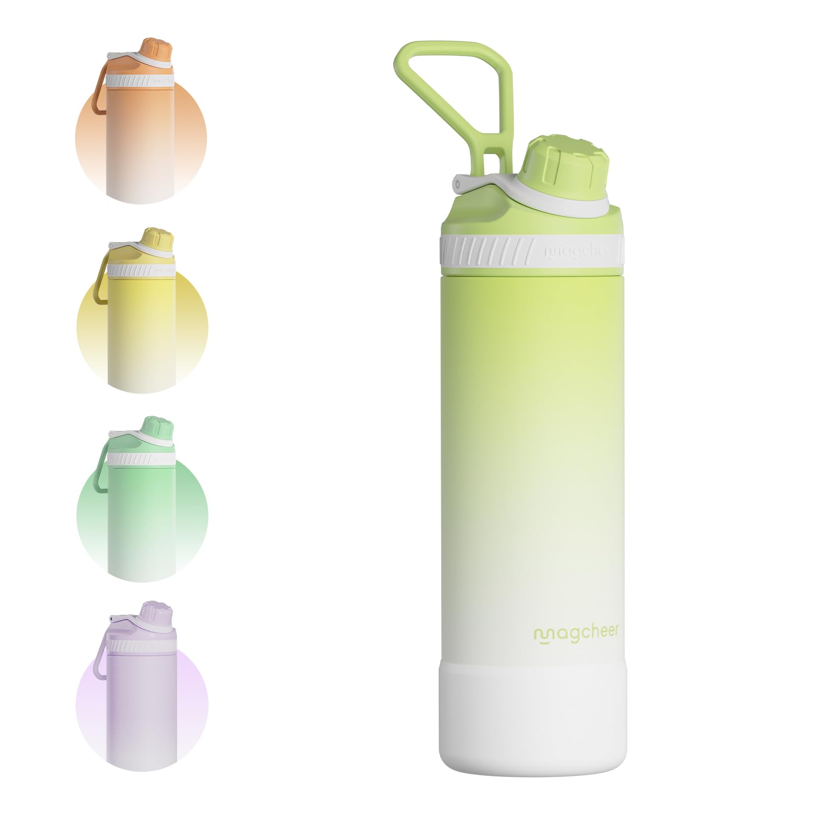 Mgacheer 750ml Insulated Metal Water Bottle with Spout Lid(Lime) — image 1