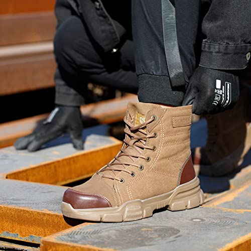 Image of SUADEX Steel Toe Boots for Men Women Indestructible Non Slip Comfortable Work Boot Safety Construction Shoes