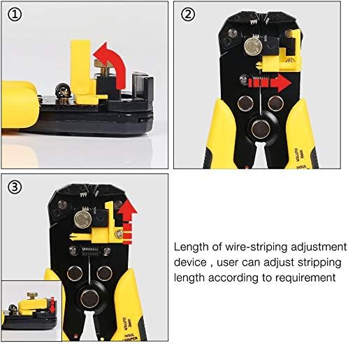 Wire Stripper - ZONPOR 8"Heavy Duty Wire Crimper Tool, Automatic 3 in 1 Multi-Function Wire Pliers (22AWG-8AWG) for Electric Cable Stripping, Cutting, Crimping