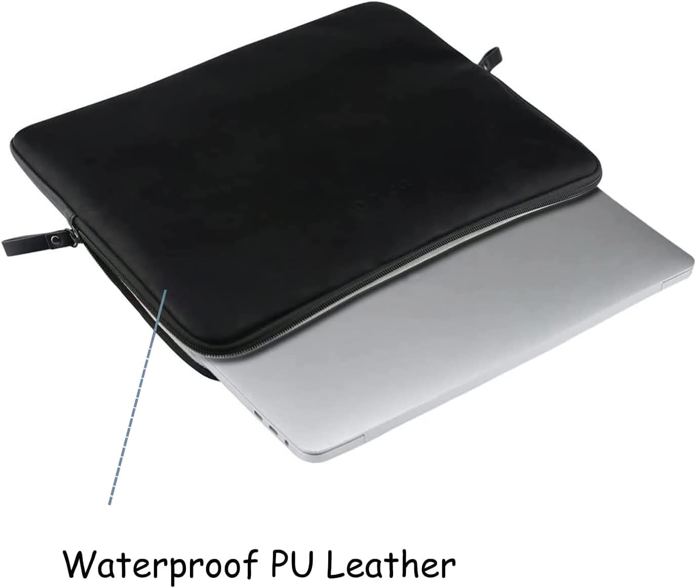 MOSISO Laptop Sleeve Bag 16 inch Compatible with MacBook Air 15 inch 2025-2023 M4 M3 M2/Pro 16 inch 2025-2019 M4 M3 M2 M1, 15-15.6 inch Notebook, PU Leather Padded Bag Waterproof Case, Black 16 inch Black image 2 of 6 B085PT1NPG