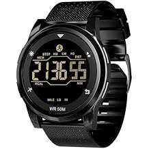 CakCity Digital Sports Watch Ultra-Thin Watches for Men with Black Alloy Dial, Waterproof, Military Time, Alarm, Pedometer and Breathable Band, Wrist Watch for Men and Women.